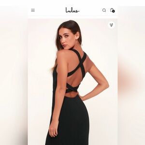 Lulu's Elegant Black Backless Dress